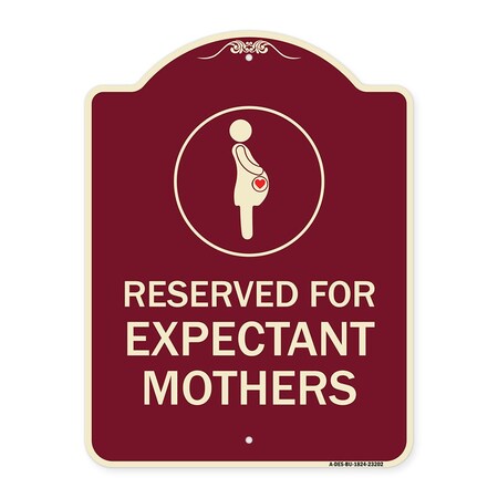 Signmission Reserved for Expectant Mothers W/ Graphic Heavy-Gauge Aluminum Sign, 18" L, 24" H, BU-1824-23202 A-DES-BU-1824-23202